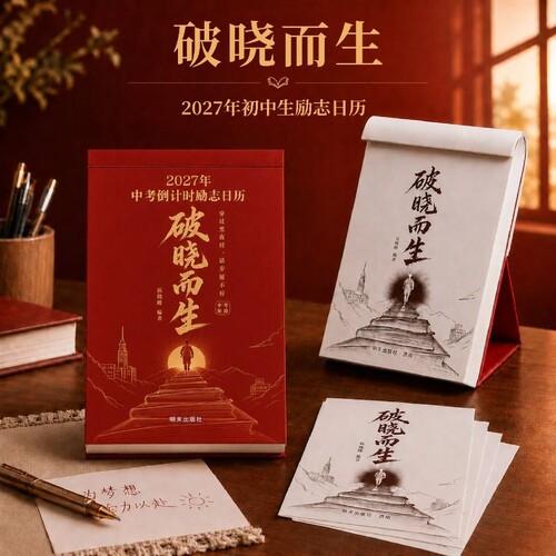 2027破晓而生中考倒计时励志日历手撕款初一初二初三语数英语知识点考点自律手册初中生礼物作文素材积累台历27年每日冲刺