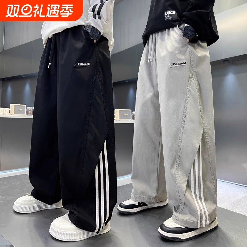 男童裤子夏装2025新款痞帅儿童薄款工装裤春秋中大童男孩休闲长裤