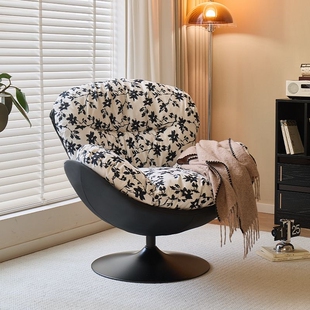 轻奢懒人旋转蛋壳椅家用客厅阳台简约单人沙发卧室休闲阅读沙发椅