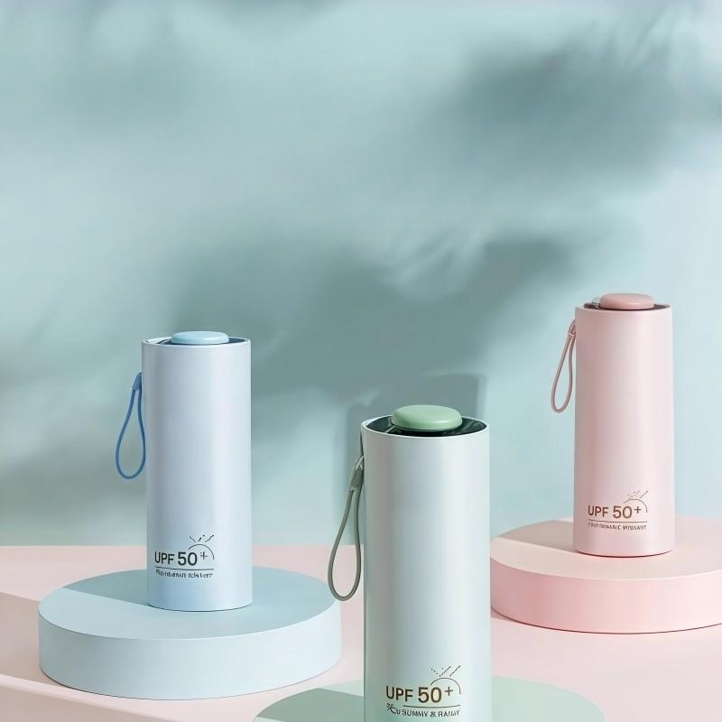 小超轻迷你便携遮阳伞女晴雨两用黑胶防晒防紫外线伞米色一件起