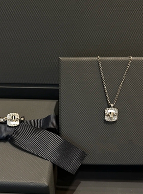 高版本满钻鸢尾花套装项链戒指女小众设计高级感轻奢气质时尚百搭