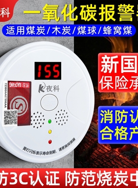 室内取暖一氧化碳报警器家用蜂窝煤防CO泄漏检测仪煤气煤烟探测器