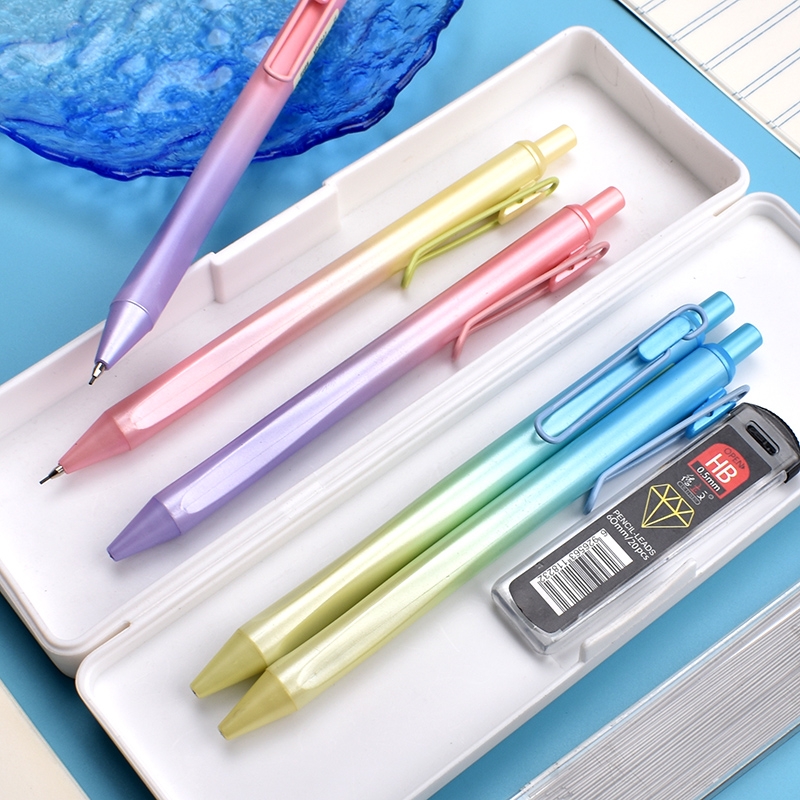 高颜值自动铅笔0.5/0.7mm正姿小学生不断铅免削儿童活动铅笔可换笔芯2比绘图HB六角杆幼儿环保一年级学习文具