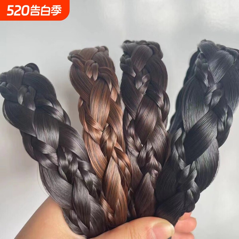 发箍加宽顶高级感减龄假发头箍发卡麻花辫网红2022年新款复古法式
