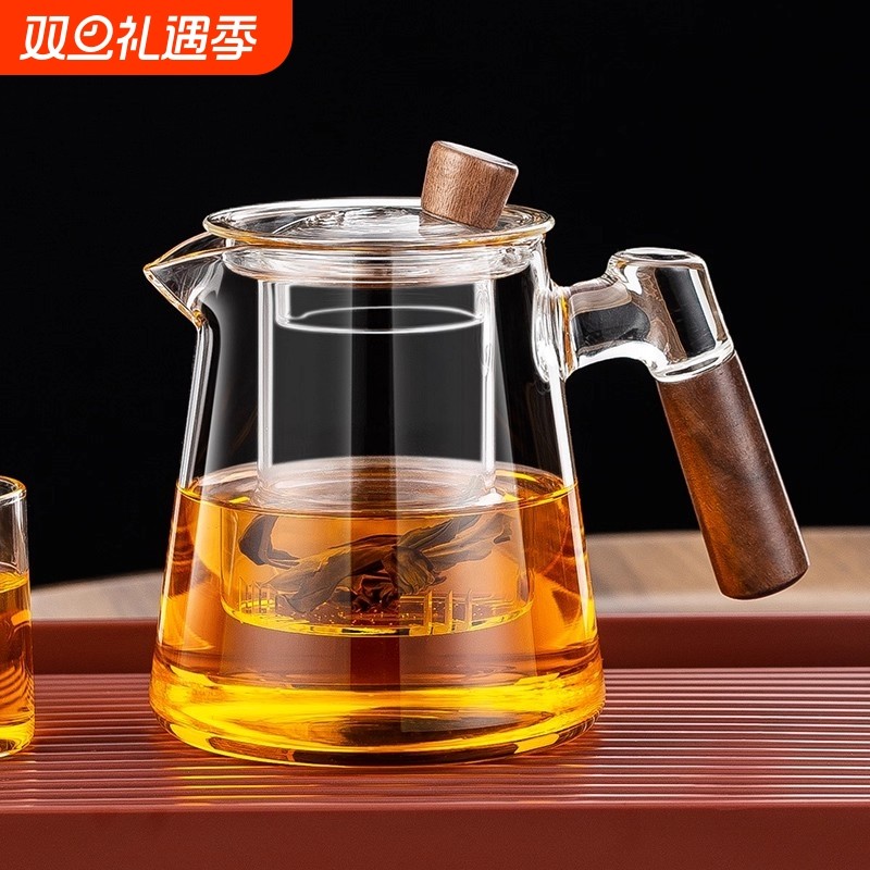 茶壶玻璃侧把壶耐高温煮茶壶家用茶水分离泡茶壶2025新款茶具套装