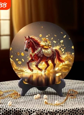 策马奔腾马到成功摆件高清装饰新款客厅家用精致相框商铺前台摆件