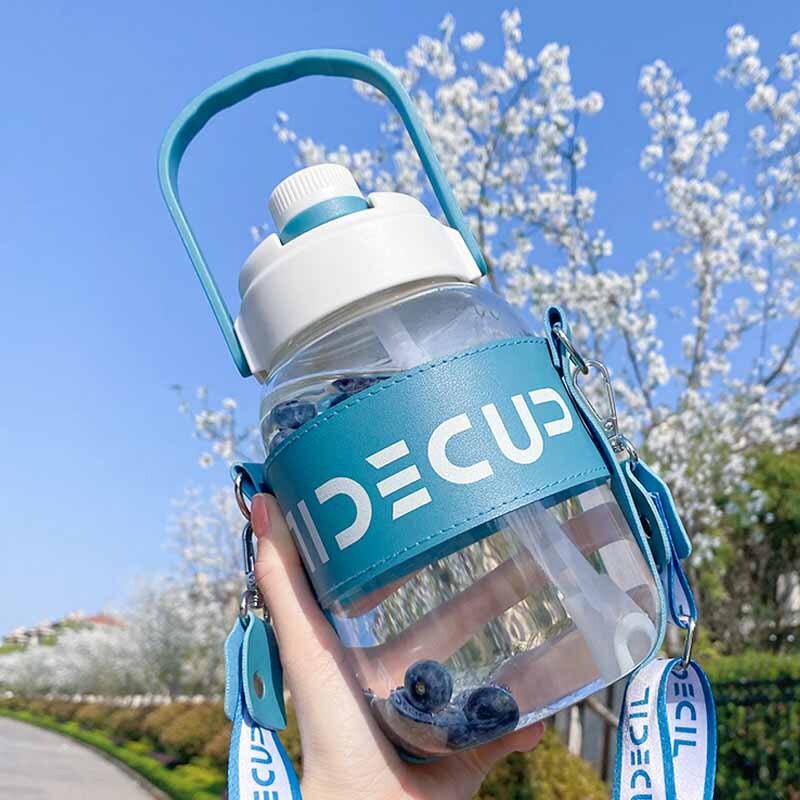 网红高颜值潮酷吸管玻璃杯手提式大容量户外便携大肚杯子礼品批发