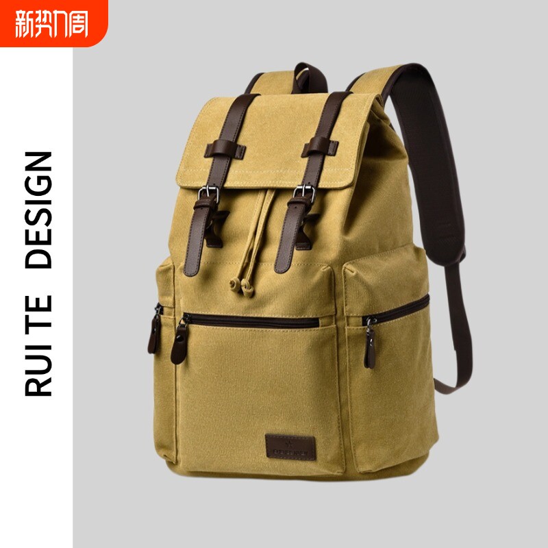 男士双肩包复古出行登山旅行包2026大学生时尚潮流大容量电脑背包