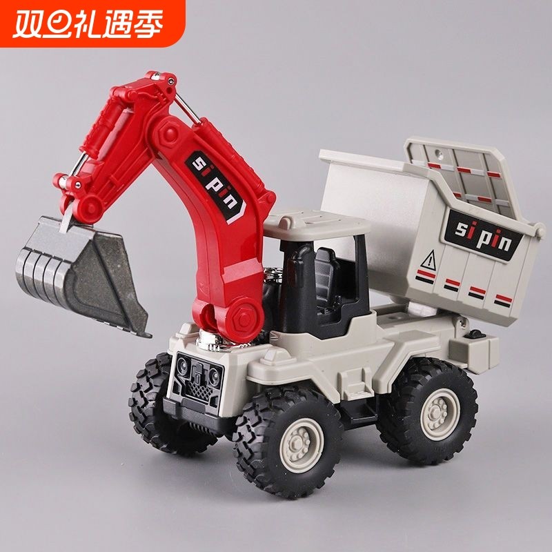 惯性合金挖掘机儿童挖机工程车仿真玩具男孩宝宝推土机玩具车