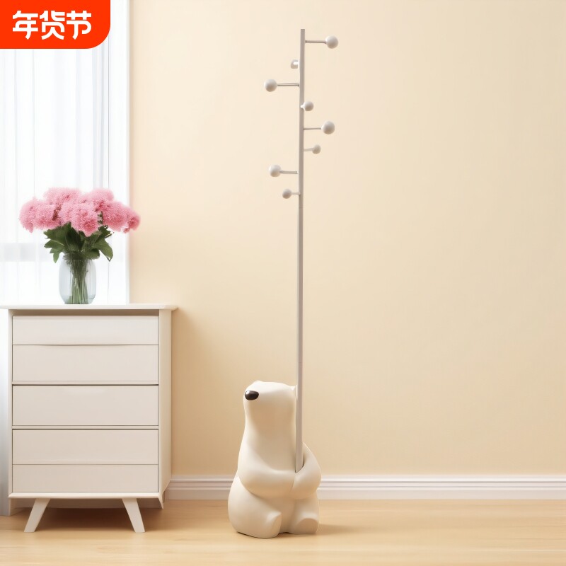 笨笨熊衣帽架轻奢儿童卡通挂衣服架子家用卧室立式落地挂衣架客厅
