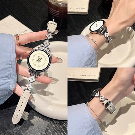 适用华为gt5表带手表gt5pro皮质watchgt4运动gt3智能gt2腕带女生秋冬荣耀手环magic241mm新款黑色快拆表盘