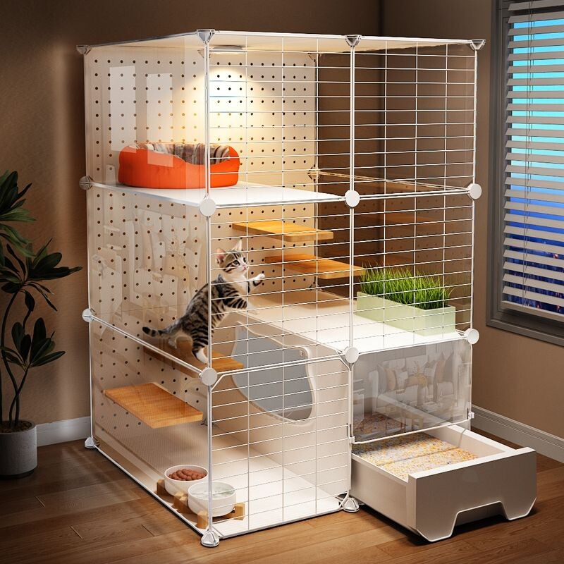 猫笼子猫咪屋猫舍猫窝一室一厅一卫别墅猫空笼超大大空间双层三层
