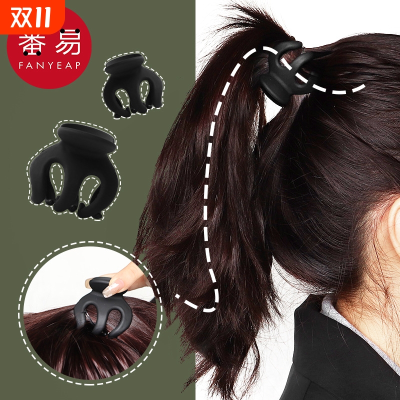 抓夹/高马尾A1vq0-发夹头饰大号固定防塌扎丸子头简约黑色南瓜