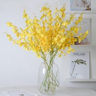 跳舞兰仿真花束欧式 饰摆设 摆件花艺假花干花家居客厅餐桌电视柜装