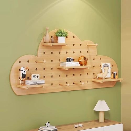 实木洞洞板墙上挂壁卧室玄关墙展示家用多功能客厅DIY置物架造型