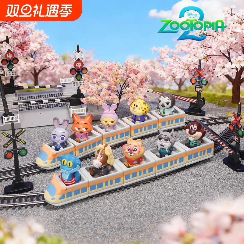 【官方正品】疯狂动物城2联名周边手办盲盒火车尼克朱迪玩具摆件