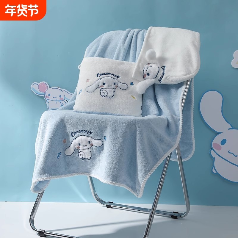 玉桂狗浴巾女家用大人比全棉纯棉吸水儿童可爱四季通用毛巾三件套