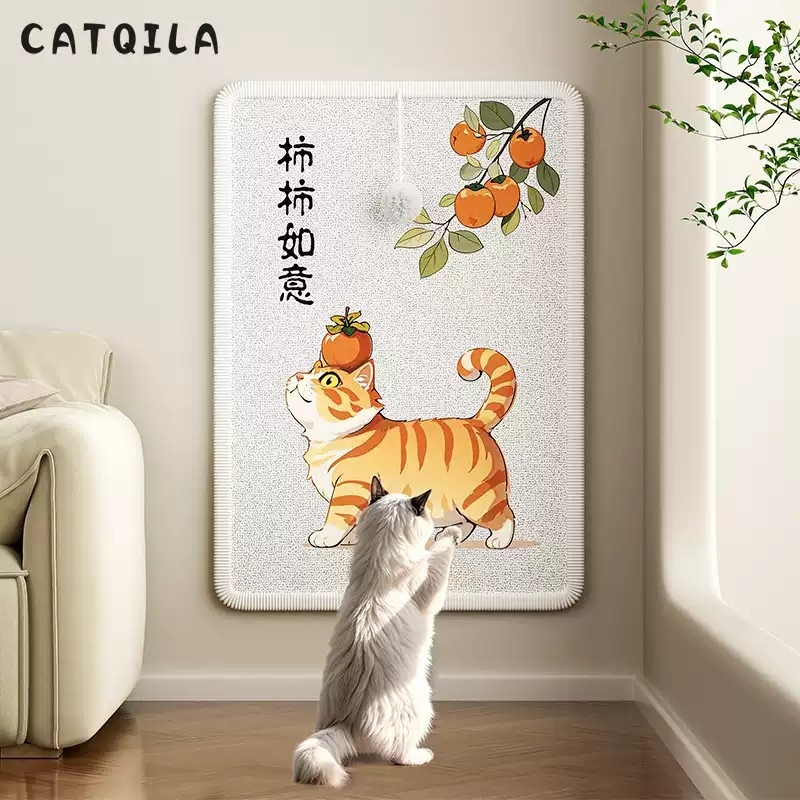 新型粘贴式贴墙猫抓板耐磨耐抓不掉屑立式贴墙磨爪防猫抓沙发保护