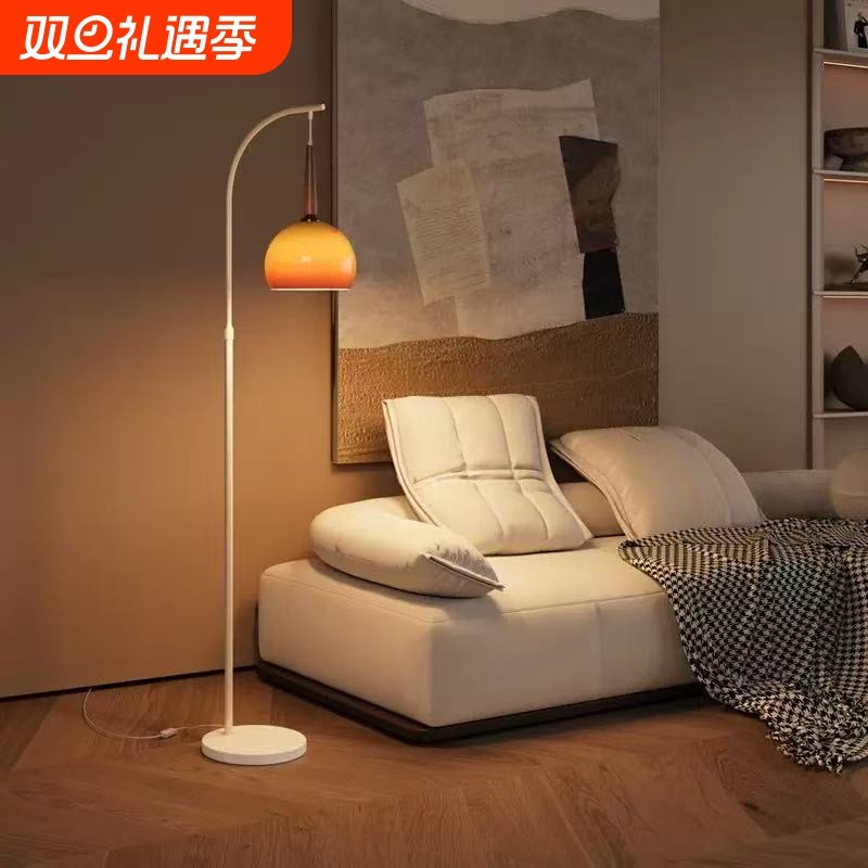 中古风玻璃钓鱼落地灯客厅沙发旁卧室装饰灯日落橙网红钓鱼灯茶几