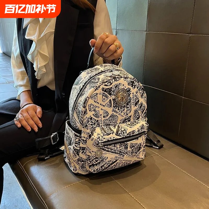 真皮超火双肩包女2026新款洋气时尚高颜值旅行背包高级感旅游背包