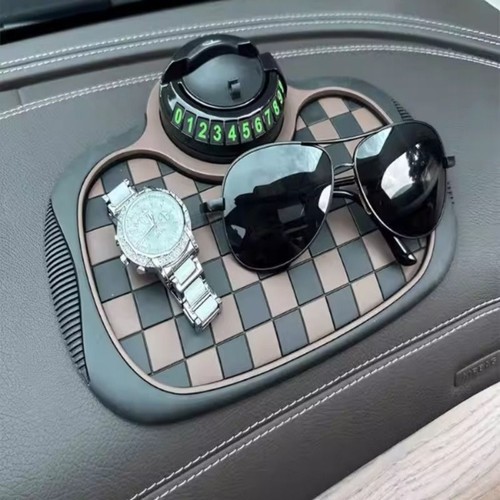 车载三合一汽车仪表台防滑垫中控车载手机号码牌摆件车内装饰垫子