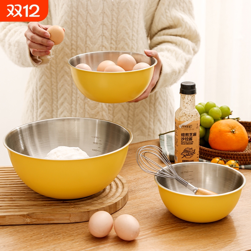 不锈钢沙拉碗韩式冷面碗料理盆和面盆凉拌盆盆子洗菜盆带盖厨房