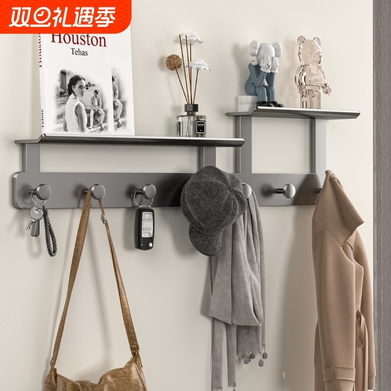 挂衣架墙上壁挂创意入户玄关挂钩免打孔包包衣服排钩承重收纳利用