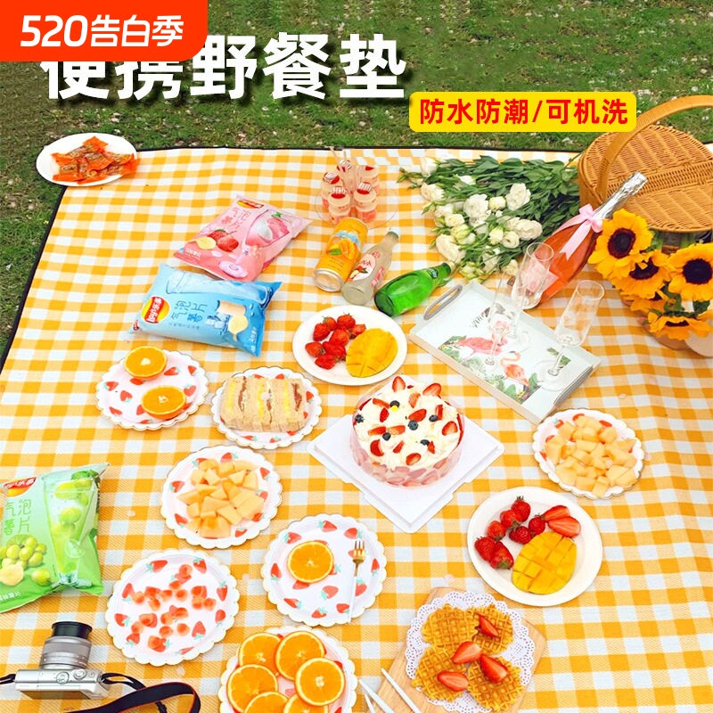 野餐垫防水加厚可携式户外旅游露营野餐地垫草坪春游防潮沙滩垫子