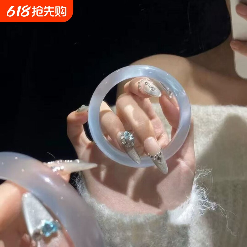 爆款仿猫眼石手镯冰透高冰种琉璃手镯通勤送闺蜜女友生日礼物