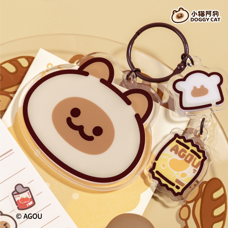 小猫阿狗钥匙扣亚克力原创年新款汽车精致高级感男生女情侣小挂件