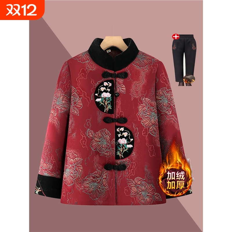 奶装冬棉衣中老年人女唐袄