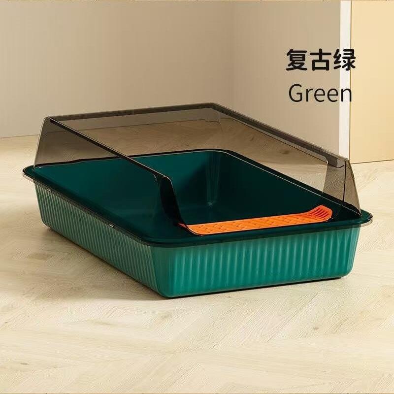 特大号塑料半封闭猫砂盆加厚超大号防外溅防带砂猫厕所隔臭猫沙盆