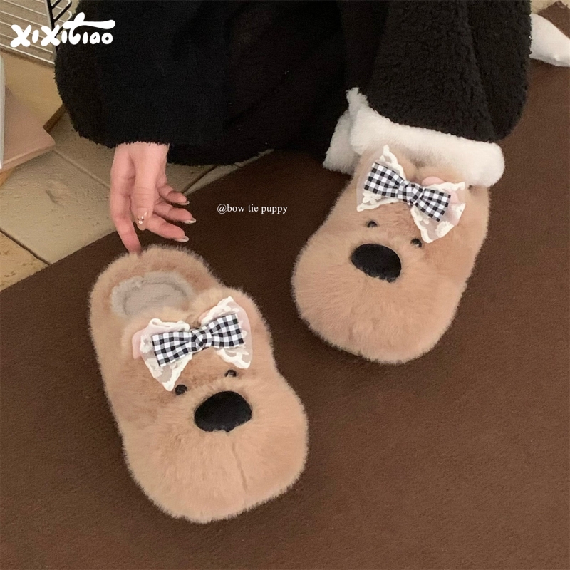 保暖软底居家冬季毛毛鞋ins