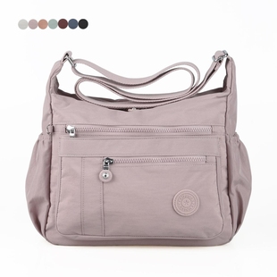 2025新款大容量斜挎包轻便布包中年妈妈包多层单肩包背包女士尼龙