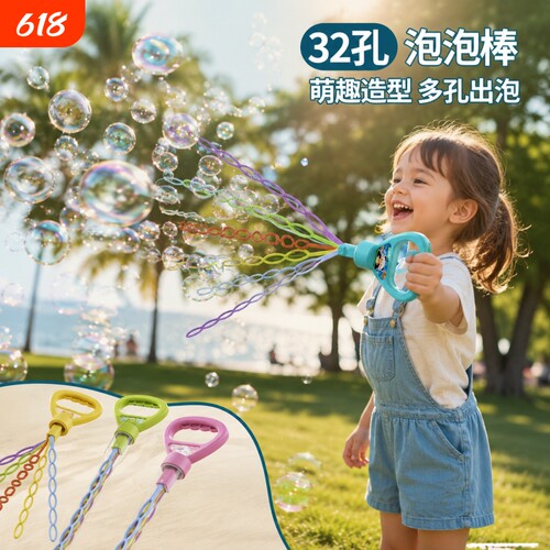 儿童泡泡机玩具手持泡泡棒吹泡泡婴幼男女小孩仙女棒夏天户外玩具