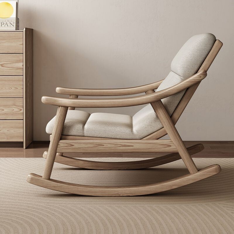 c北欧白蜡木实木摇椅休闲躺椅简约现代懒人沙发椅子家用阳台休闲