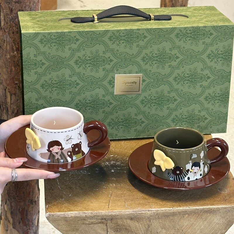 高颜值陶瓷咖啡杯碟套装乔迁新居送新人礼物情侣杯子新婚礼物礼盒