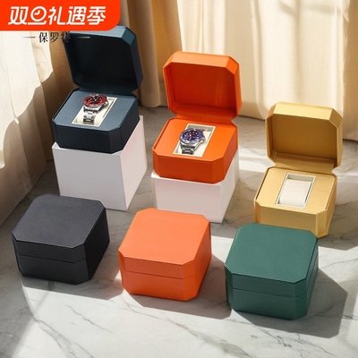 PU高档手表盒适用浪琴劳力士 便携式男女通用表盒 收纳盒设计