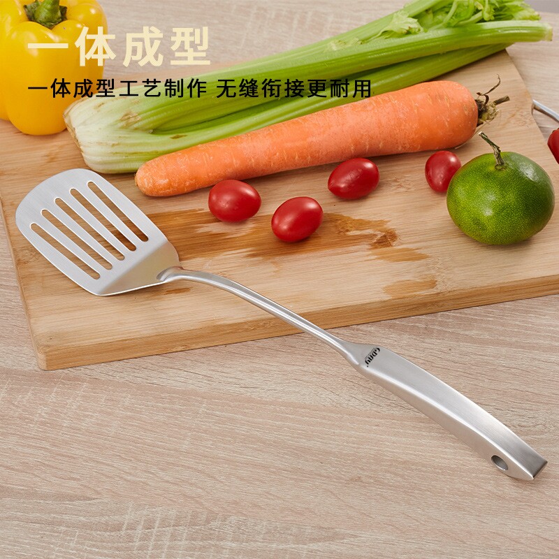 优雅加厚不锈钢锅铲汤壳 炒勺大漏勺一体成型厨具炊具厨房炒铲