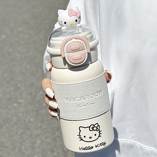hellokitty保温杯双饮女2024新款 316可爱学生便携吸管水杯子儿童