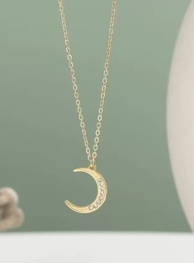 双轨虞书欣姜暮同款金色月亮项链choker简约锁骨链2026新款高级感