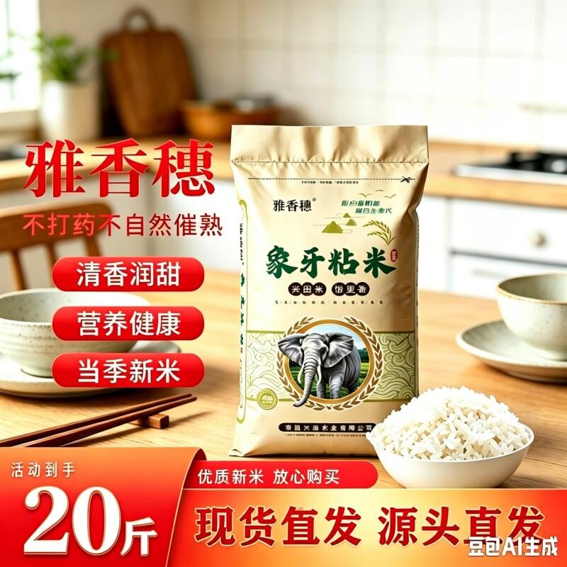象牙粘大米20斤香米长粒大米农家丝苗米煮饭香甜软糯大米细长米