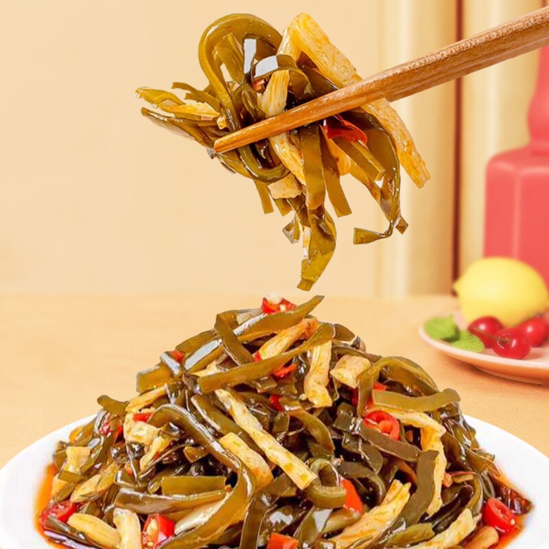 宝食海带笋丝即食下饭菜竹笋咸菜榨菜海带脆笋配粥小菜香辣袋装
