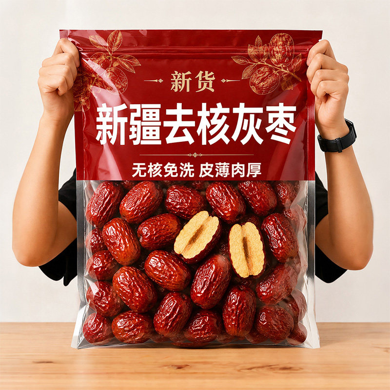 新疆特级红枣去核无核灰枣和田大枣特产免洗即食去皮枣子新鲜枸杞