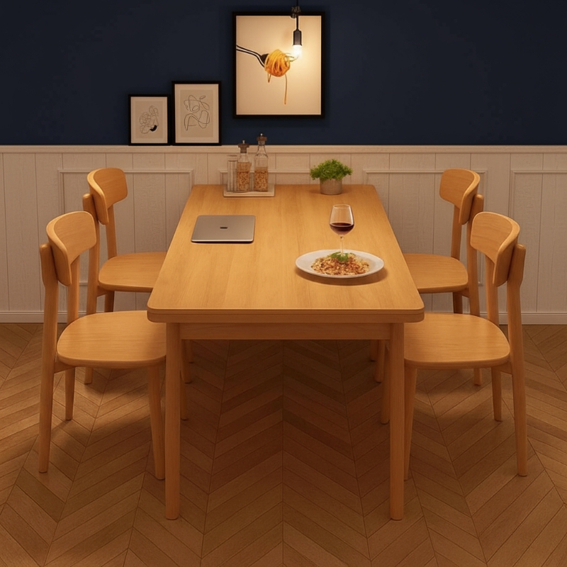 【品质保证】实木餐桌餐椅套装