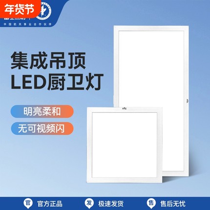 雷士照明集成吊顶灯厨房平板灯led铝扣板面板厨卫灯吸顶灯浴室