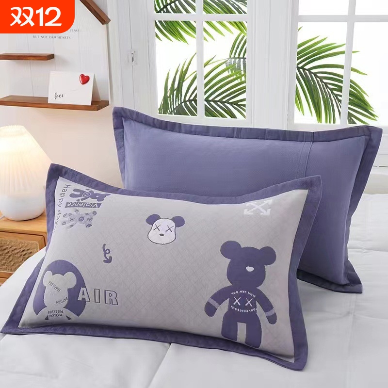 纯棉四层纱布儿童枕套内径35x55