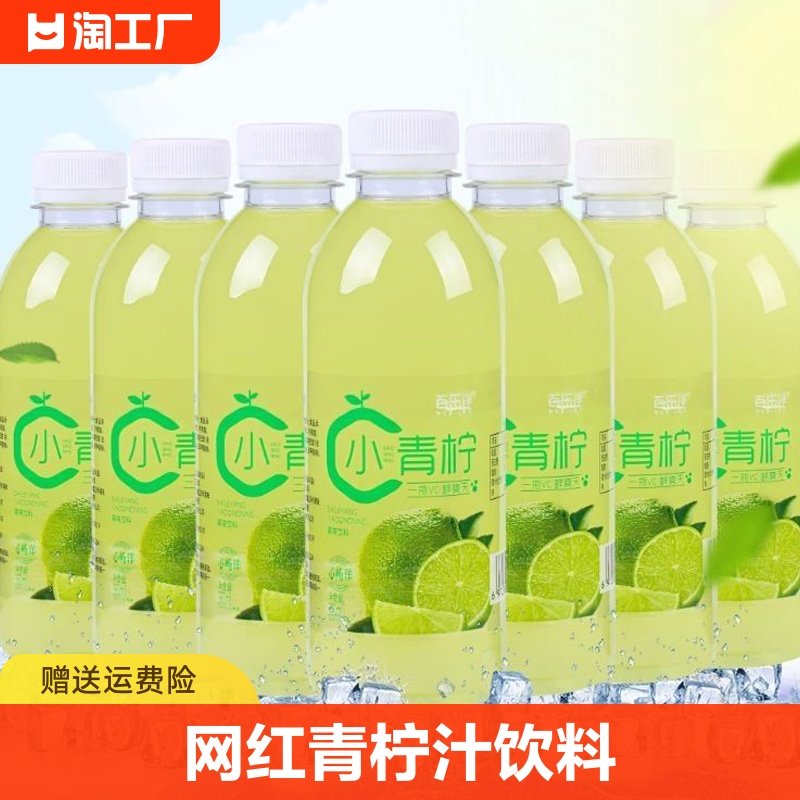 网红小青柠汁饮料柠檬汁果汁饮料整箱批特价小瓶水果汁360ml*12瓶