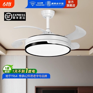钻石牌2026年新款风扇灯客厅餐厅吊扇灯家用一体吊灯隐形电扇灯LR