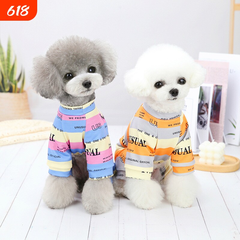 春秋宠物服饰卡通印花英伦居家服狗狗衣服中小型犬代发短袖